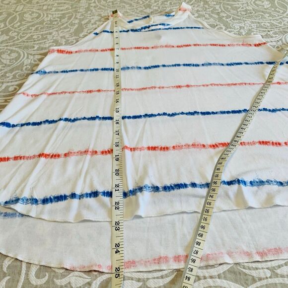 Old Navy Top Women L Red White Blue Halter HiLo Patriotic Tie Dye Comfy Nautical - Picture 7 of 12